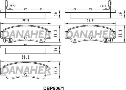 Danaher DBP806/1 - Гальмівні колодки, дискові гальма autozip.com.ua