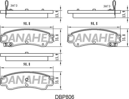 Danaher DBP806 - Гальмівні колодки, дискові гальма autozip.com.ua