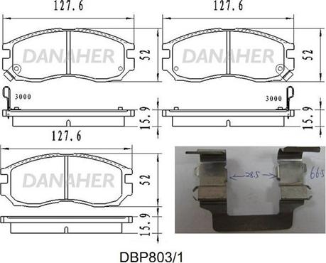 Danaher DBP803/1 - Гальмівні колодки, дискові гальма autozip.com.ua