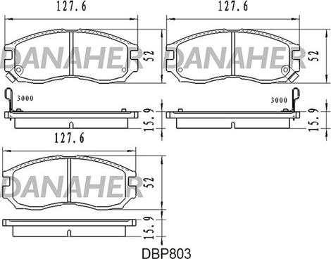 Danaher DBP803 - Гальмівні колодки, дискові гальма autozip.com.ua