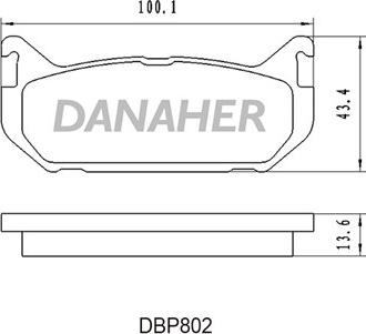 Danaher DBP802 - Гальмівні колодки, дискові гальма autozip.com.ua