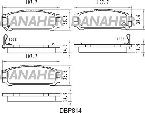 Danaher DBP814 - Гальмівні колодки, дискові гальма autozip.com.ua
