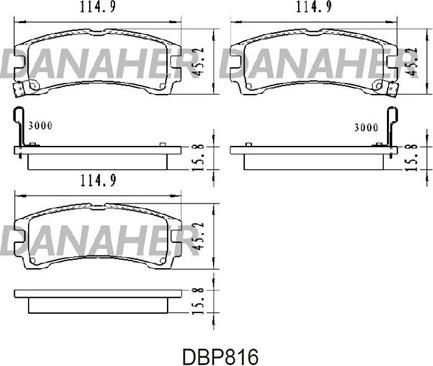 Danaher DBP816 - Гальмівні колодки, дискові гальма autozip.com.ua