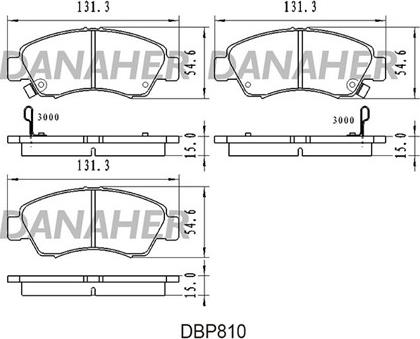 Danaher DBP810 - Гальмівні колодки, дискові гальма autozip.com.ua