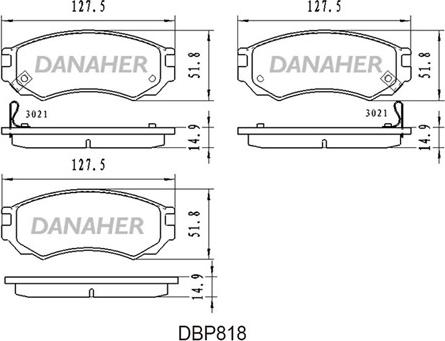 Danaher DBP818 - Гальмівні колодки, дискові гальма autozip.com.ua