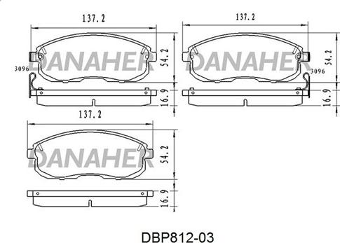 Danaher DBP812-03 - Гальмівні колодки, дискові гальма autozip.com.ua