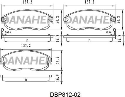 Danaher DBP812-02 - Гальмівні колодки, дискові гальма autozip.com.ua