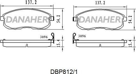 Danaher DBP812/1 - Гальмівні колодки, дискові гальма autozip.com.ua