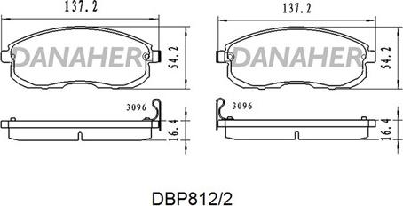 Danaher DBP812/2 - Гальмівні колодки, дискові гальма autozip.com.ua