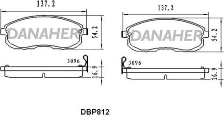 Danaher DBP812 - Гальмівні колодки, дискові гальма autozip.com.ua