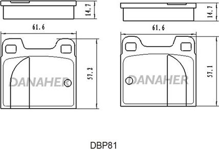 Danaher DBP81 - Гальмівні колодки, дискові гальма autozip.com.ua