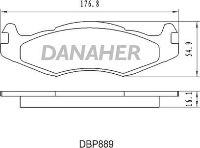 Danaher DBP889 - Гальмівні колодки, дискові гальма autozip.com.ua