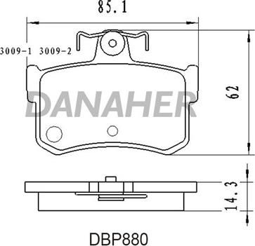 Danaher DBP880 - Гальмівні колодки, дискові гальма autozip.com.ua