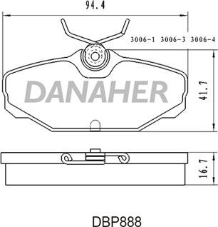 Danaher DBP888 - Гальмівні колодки, дискові гальма autozip.com.ua