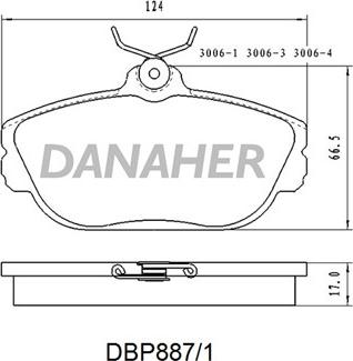 Danaher DBP887/1 - Гальмівні колодки, дискові гальма autozip.com.ua