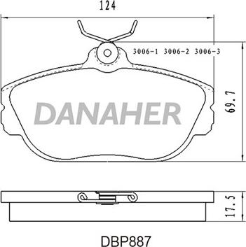 Danaher DBP887 - Гальмівні колодки, дискові гальма autozip.com.ua
