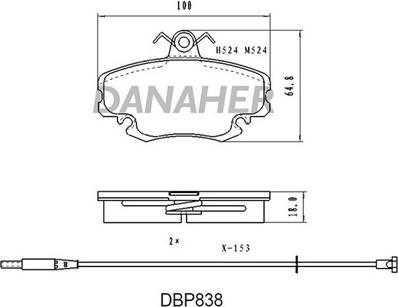 Danaher DBP838 - Гальмівні колодки, дискові гальма autozip.com.ua