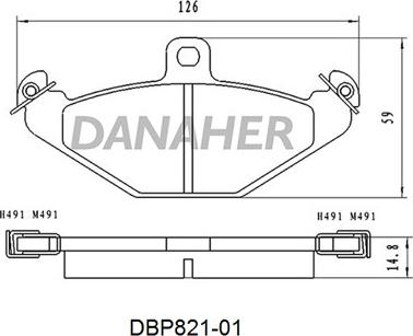 Danaher DBP821-01 - Гальмівні колодки, дискові гальма autozip.com.ua