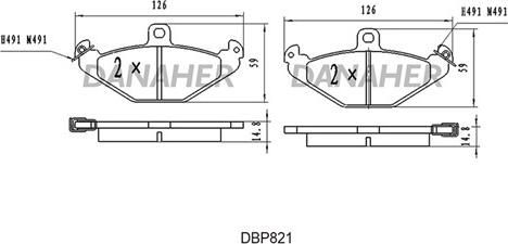 Danaher DBP821 - Гальмівні колодки, дискові гальма autozip.com.ua