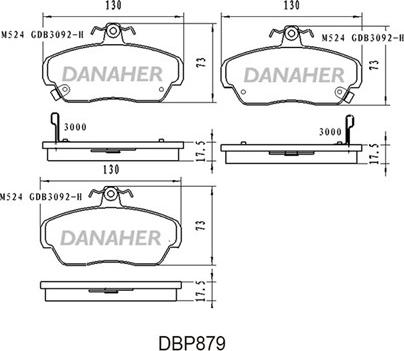 Danaher DBP879 - Гальмівні колодки, дискові гальма autozip.com.ua