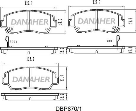 Danaher DBP870/1 - Гальмівні колодки, дискові гальма autozip.com.ua