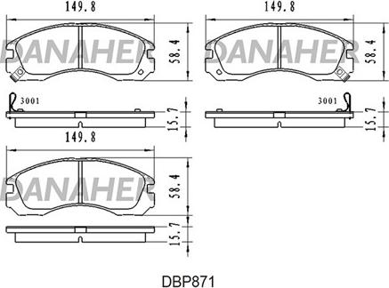 Danaher DBP871 - Гальмівні колодки, дискові гальма autozip.com.ua