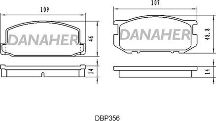 Danaher DBP356 - Гальмівні колодки, дискові гальма autozip.com.ua