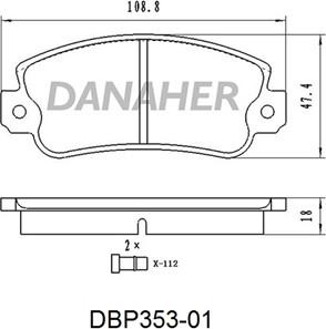 Danaher DBP353-01 - Гальмівні колодки, дискові гальма autozip.com.ua