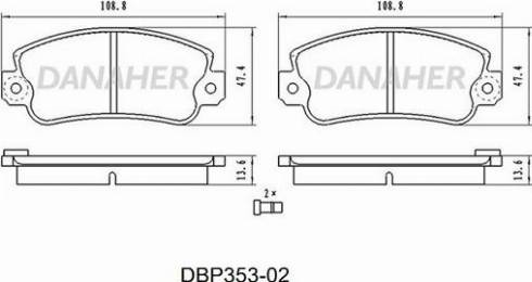 Danaher DBP353-02 - Гальмівні колодки, дискові гальма autozip.com.ua