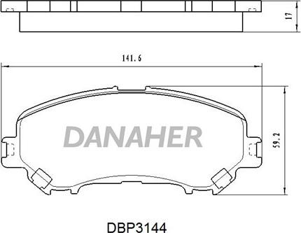 Danaher DBP3144 - Гальмівні колодки, дискові гальма autozip.com.ua