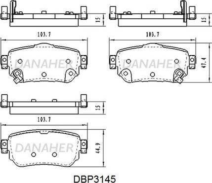 Danaher DBP3145 - Гальмівні колодки, дискові гальма autozip.com.ua