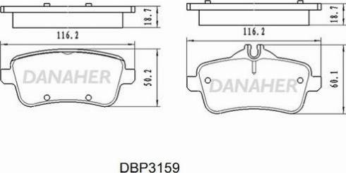 Danaher DBP3159 - Гальмівні колодки, дискові гальма autozip.com.ua