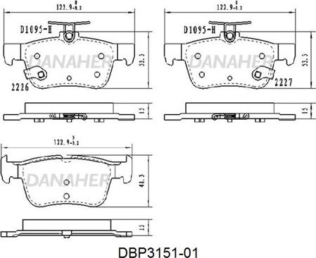 Danaher DBP3151-01 - Гальмівні колодки, дискові гальма autozip.com.ua