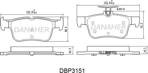 Danaher DBP3151 - Гальмівні колодки, дискові гальма autozip.com.ua