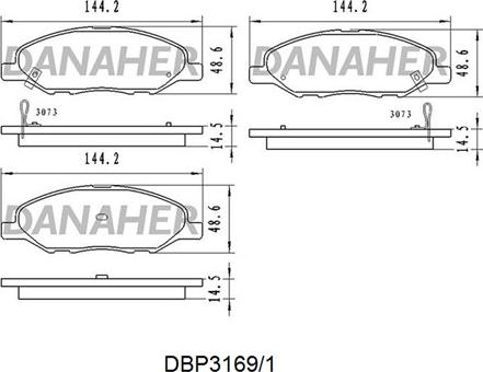 Danaher DBP3169/1 - Гальмівні колодки, дискові гальма autozip.com.ua