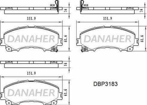 Danaher DBP3183 - Гальмівні колодки, дискові гальма autozip.com.ua