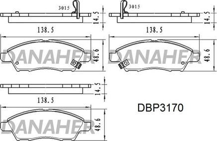 Danaher DBP3170 - Гальмівні колодки, дискові гальма autozip.com.ua