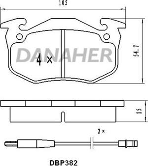Danaher DBP382 - Гальмівні колодки, дискові гальма autozip.com.ua