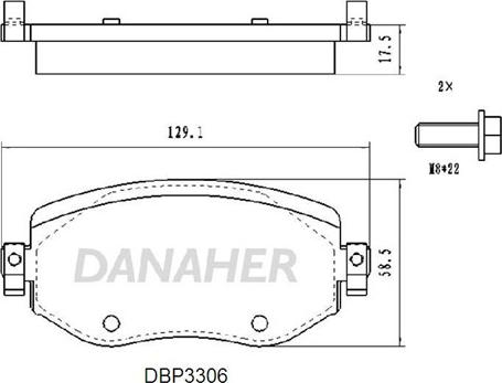 Danaher DBP3306 - Гальмівні колодки, дискові гальма autozip.com.ua