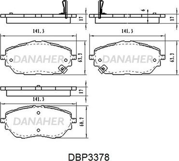 Danaher DBP3378 - Гальмівні колодки, дискові гальма autozip.com.ua