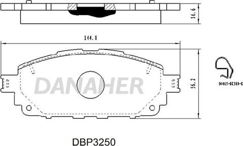 Danaher DBP3250 - Гальмівні колодки, дискові гальма autozip.com.ua