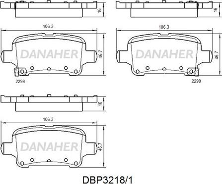 Danaher DBP3218/1 - Гальмівні колодки, дискові гальма autozip.com.ua