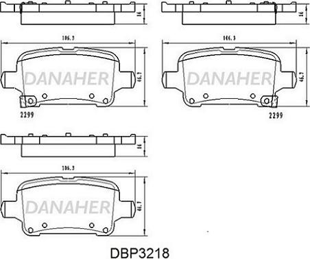 Danaher DBP3218 - Гальмівні колодки, дискові гальма autozip.com.ua