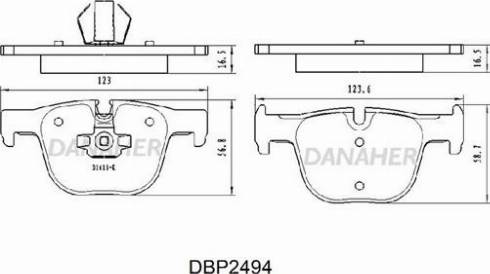 Danaher DBP2494 - Гальмівні колодки, дискові гальма autozip.com.ua