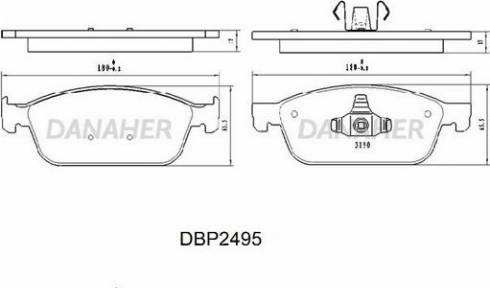 Danaher DBP2495 - Гальмівні колодки, дискові гальма autozip.com.ua