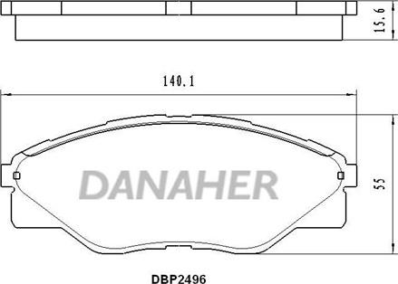 Danaher DBP2496 - Гальмівні колодки, дискові гальма autozip.com.ua