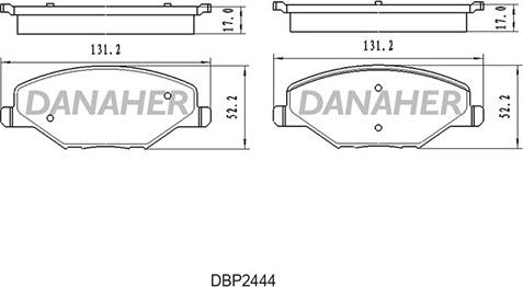 Danaher DBP2444 - Гальмівні колодки, дискові гальма autozip.com.ua