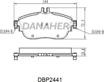 Danaher DBP2441 - Гальмівні колодки, дискові гальма autozip.com.ua