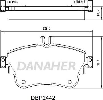 Danaher DBP2442 - Гальмівні колодки, дискові гальма autozip.com.ua