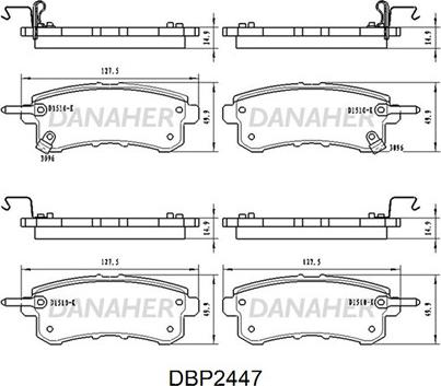 Danaher DBP2447 - Гальмівні колодки, дискові гальма autozip.com.ua